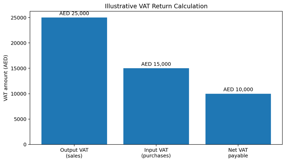 Figure 2 — Illustrative output VAT, input VAT and net VAT payable.